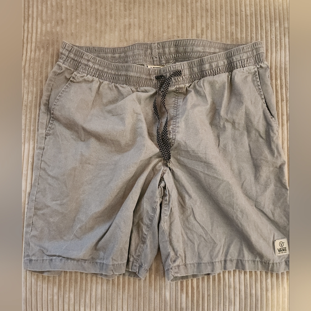 Vans Mens Gray Athletic Shorts Lightweight Cotton Blend